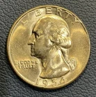 1954 S Washington Quarter - CHOICE UNC LUSTER - 90% Silver Quarter - Blast White
