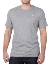 Nike Men's Sportswear Embroidered Swoosh T-shirt Gray-Large