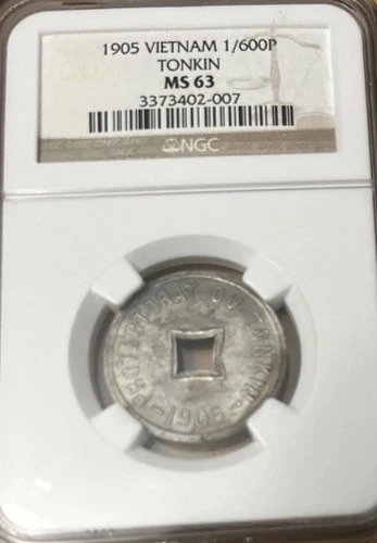1905 Vietnam Tonkin 1/600 Piastre, NGC MS 63, 054