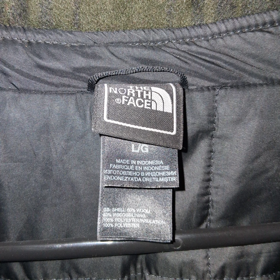 The North Face Jacket Men's LARGE Olive & Black Wool Plaid Coat Full-Zip Hiking - Image 4 of 4