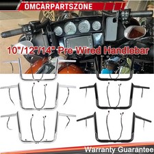 10"12"14" Pre-Wired Meathook Bar Handlebar For Harley Street Glide Electra Glide