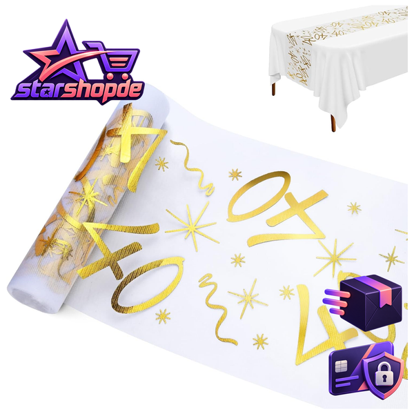 TischläUfer 40. Geburtstag Gold 28Cm X 10M Tischdeko FüR Party Jahrestag-image