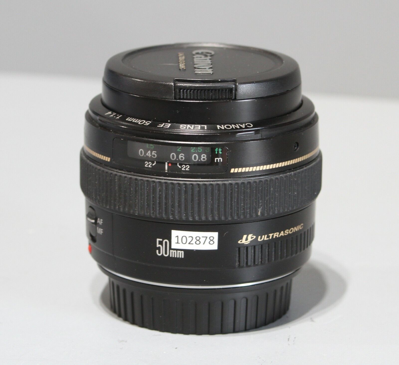 Canon EF 50mm f/1.4 Lens - Front  Rear Caps - Case (102878)