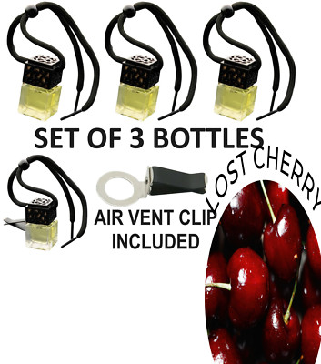 Lost Cherry SET MIT 3 FLASCHEN Auto Lufterfrischer Parfüm Diffusor + Gratis Lüftungsclip