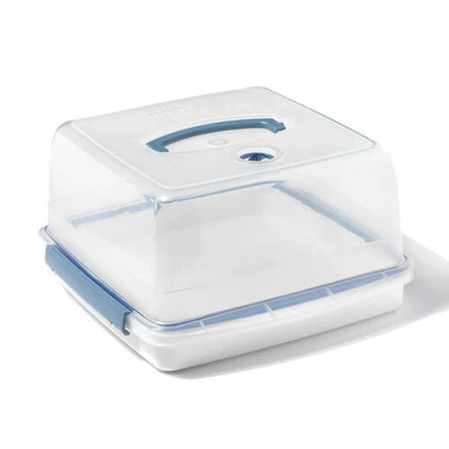 Cake Storage Box Square Lock & Lock Plastic with Handle Lid Clear Lockable 12.6L - Image 4 of 4