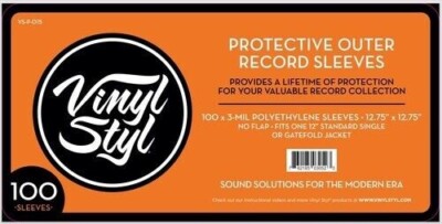 Vinyl Styl LP Protective Outer Record Sleeves  12.75'' X 12.75'' - 100 Pack NEW