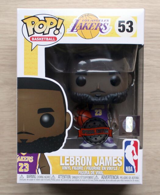 Funko Pop Basketball LeBron James LA Lakers Purple Uniform + Free Protector