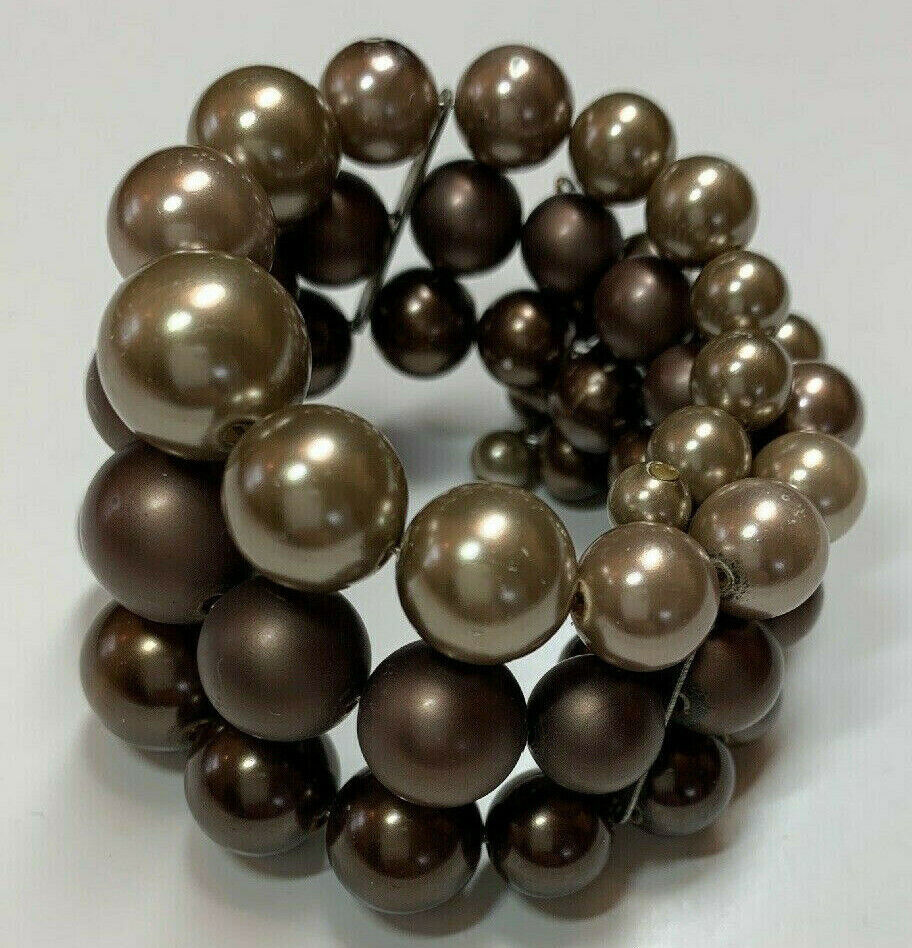 Vintage Taupe Brown Stretchy Bracelet One Size Fi… - image 3