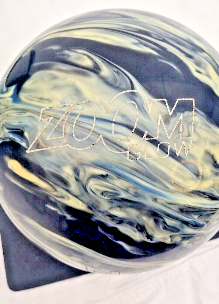 Vintage Ebonite Zoom Glow USED 8 lb Bowling Ball Purple Turquoise Youth