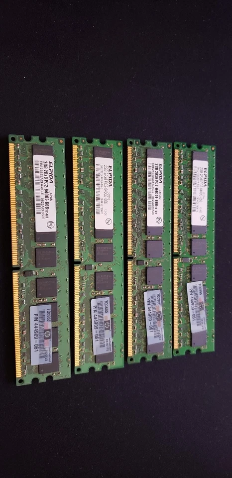 4GB Elpida 4pcs 2GB 2Rx8 PC2-6400U DDR2 800MHz 240pin DIMM Desktop Memory RAM 2G - Image 3 of 3