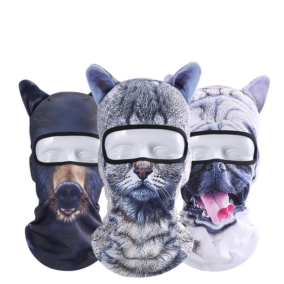 Breathable 3D Animal Printing Balaclava Cycling Hat Cat Halloween Full Face Mask - Image 2 of 4