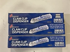 3 PACK Skilcraft Clam Clip Hand Held Clip Dispenser Transparent #40 New
