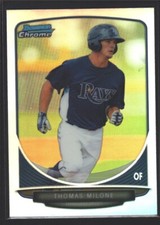 THOMAS MILONE TAMPA BAY RAYS ROOKIE REFRACTOR RC SP 2013 BOWMAN CHROME