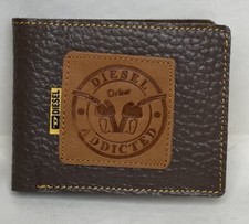 DIESEL Elegante Portafoglio Uomo Vera Pelle Bifold Uomo DIESEL Portafogli Regalo