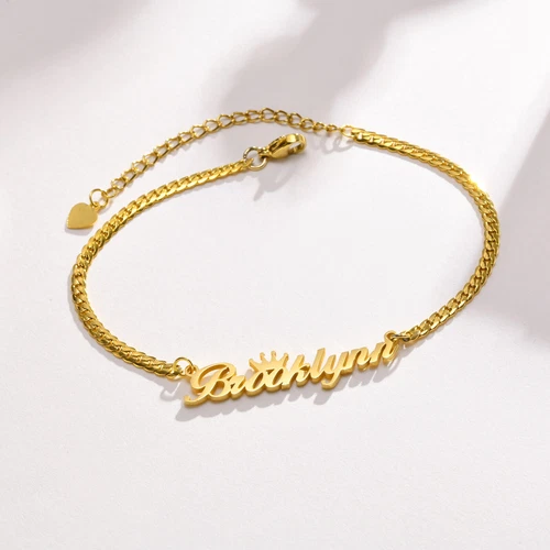 Customized Name Anklets for Women Gold Color Personalized Chain Ankle Bracelet - Picture 12 of 28