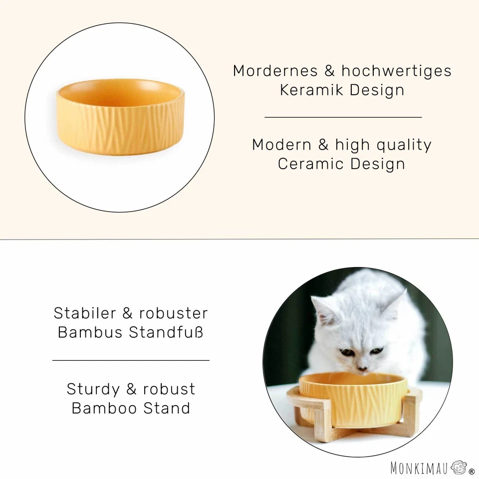 Hundenapf Katzennapf aus Keramik Napf mit Ständer Futternapf Fressnapf klein XS - Bild 2 von 4