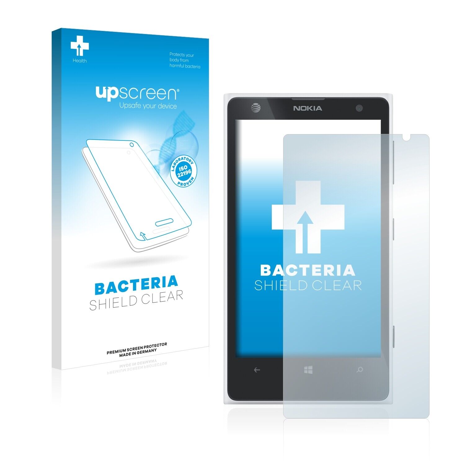 upscreen Schutzfolie für Nokia Lumia 1020 Anti-Bakteriell Displayfolie Klar