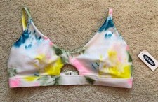 NWT Old Navy Women's Tie Dye Bralette Keyhole Swim Bikini Top Remov Pads Medium
