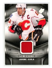 2011-12 UD SPX #87 GAME USED PATCH /15 JAROME IGINLA - FLAMES HOF