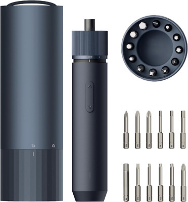 Rechargeable Electric Screwdriver, 3.6V Cordless, 3 Torque Settings, 12 Bits