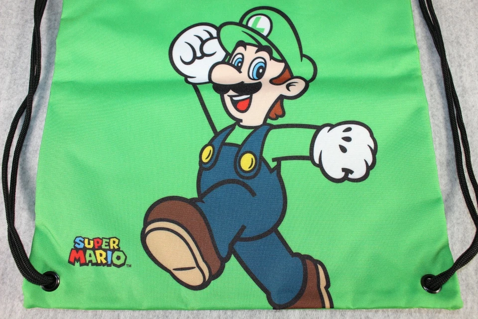 NINTENDO SUPER MARIO Luigi Bag Green Drawstring Gym Travel Swimming New NWT 2020 - Bild 4 von 4