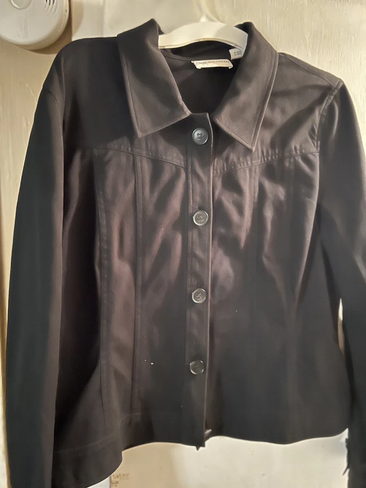 Chaqueta Dana Buchman Mujer Negra Talla 14 Denim Chaqueta Foto 4 de 4