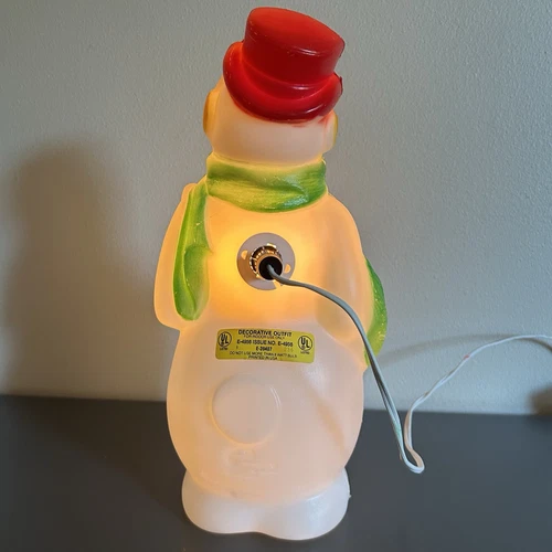 1968 Empire Snowman Blow Mold 13" Tabletop Christmas Light Up USA Vintage WORKS! - Picture 15 of 15