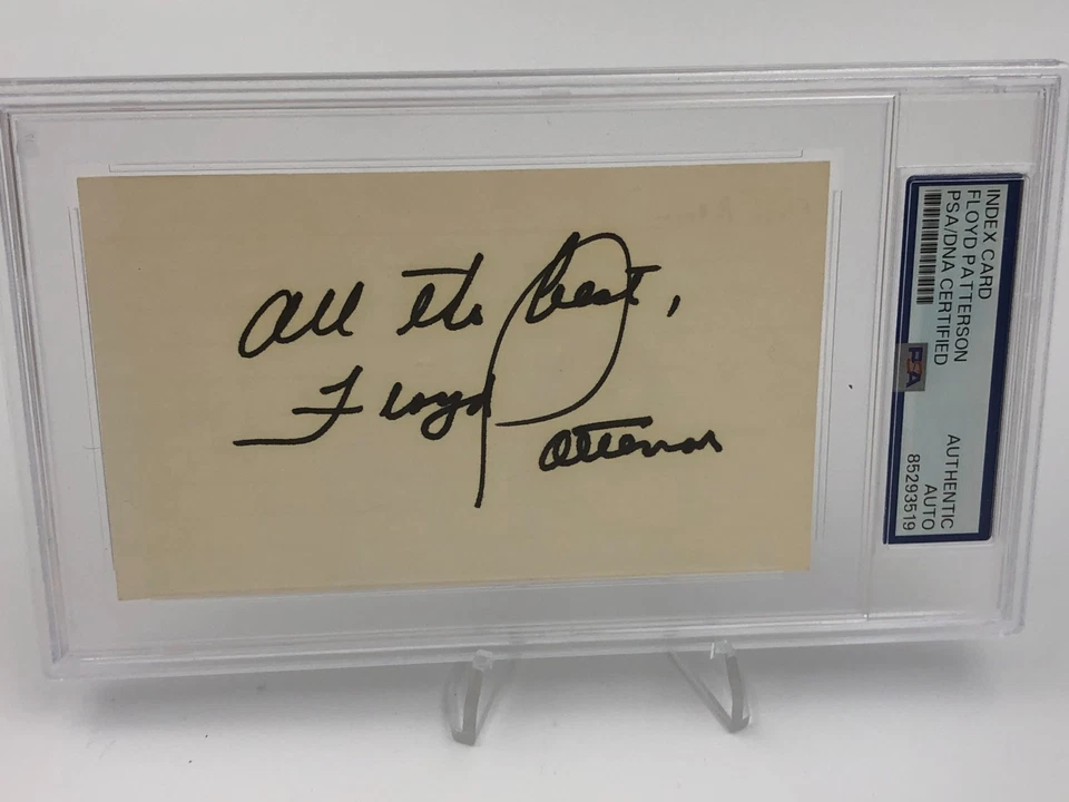 FLOYD PATTERSON PSA AUTO Signed Card 2-Time WORLD HEAVYWEIGHT BOXING CHAMPION - Image 4 of 4