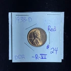 1938 D Wheat Cent BU Near Full RED BRILLIANT UNCIRCULATED Semi-Key! Full Luster