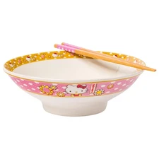 Silver Buffalo Sanrio Hello Kitty Pink and Gold Japanese Pattern with Flowers...