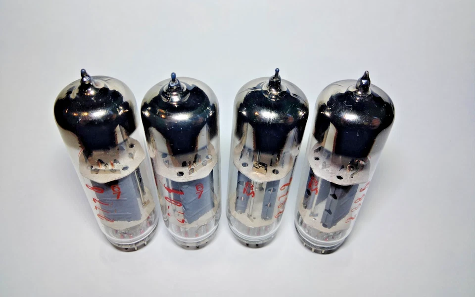 4 ШТ. НОВЫЕ ПОДОБРАННЫЕ QUAD Tungsram E80CC ТРУБКИ, Красный номер, O-GETTER - Изображение 4 из 4