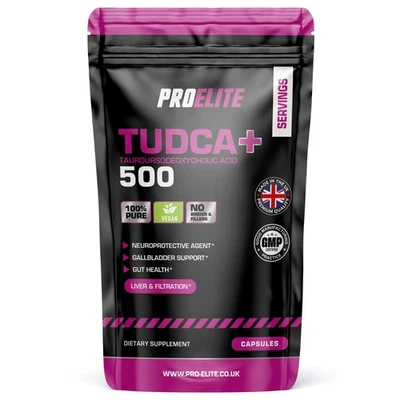 PROELITE TUDCA 500mg Vegan Capsule Bile Salt Liver Support Tauroursodeoxycholic Acid Pill