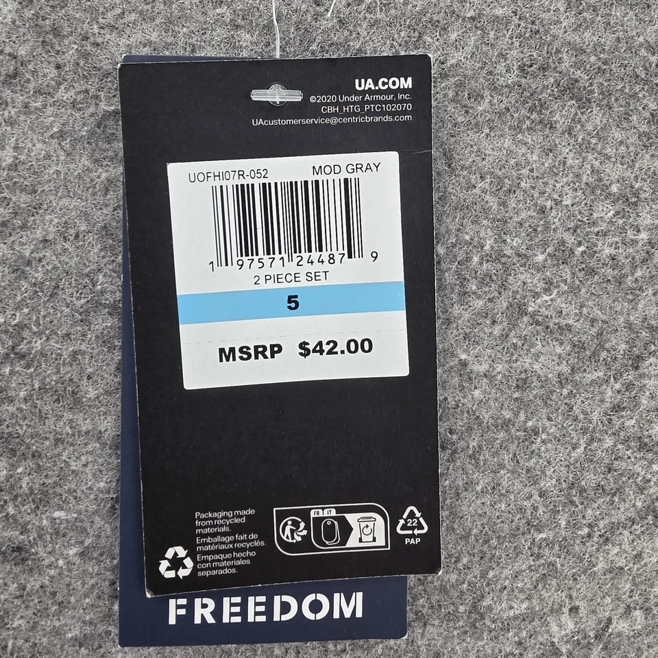 Under Armour Shirt Youth 5 Gray Long Sleeve Pink Freedom Logo Graphic Crewneck - Image 2 of 4