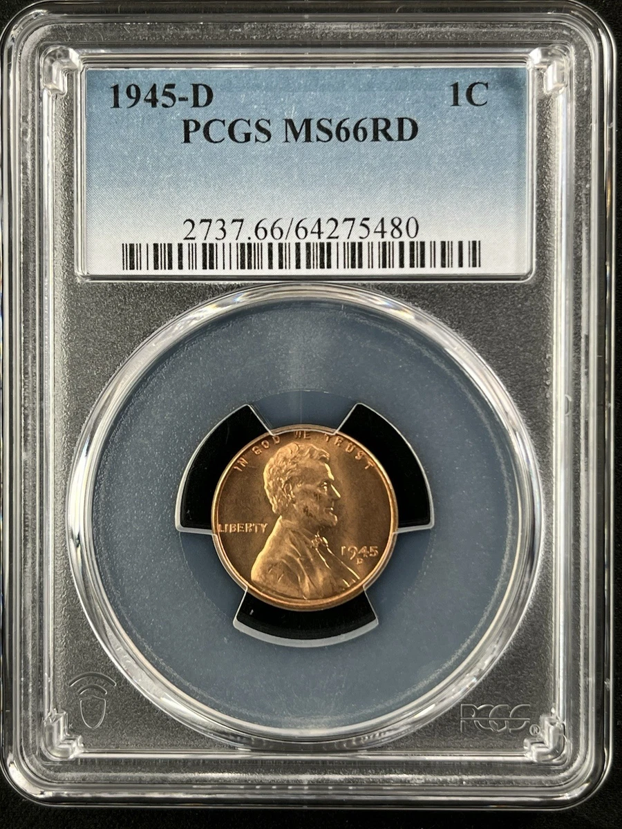 1945 Year Grade MS 65 Lincoln Wheat US Small Cents (1909-1958) for