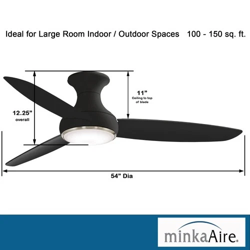Minka Aire Concept III 54"  - Coal 3-Blade Remote Control - Picture 3 of 5