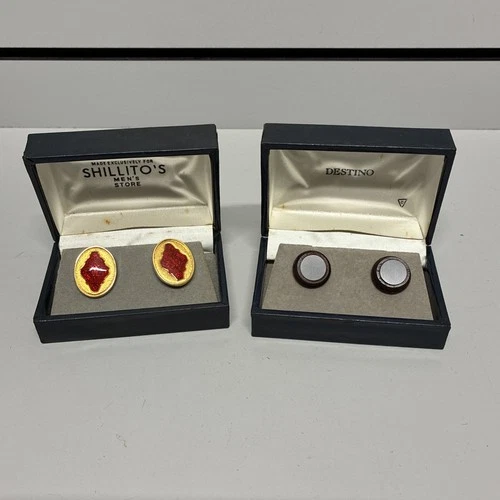 Pair Vintage Destino Men’s Cufflinks in Case