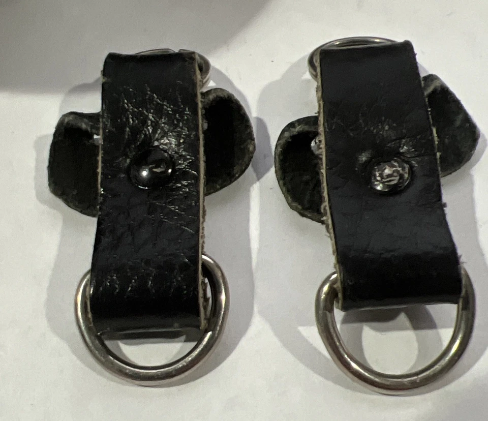 2 Leica Vintage Cuero Negro Correa de Cámara Anillo Ext - Par Foto 2 de 3