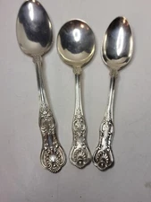3 Sterling Silver R. Wallace Sons Spoons Table, Soup and Teaspoon 