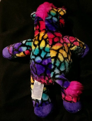 Build A Bear Workshop Plüschtier Giraffe Regenbogen wild lila 18 Zoll Stofftier BABW - Bild 7 von 11