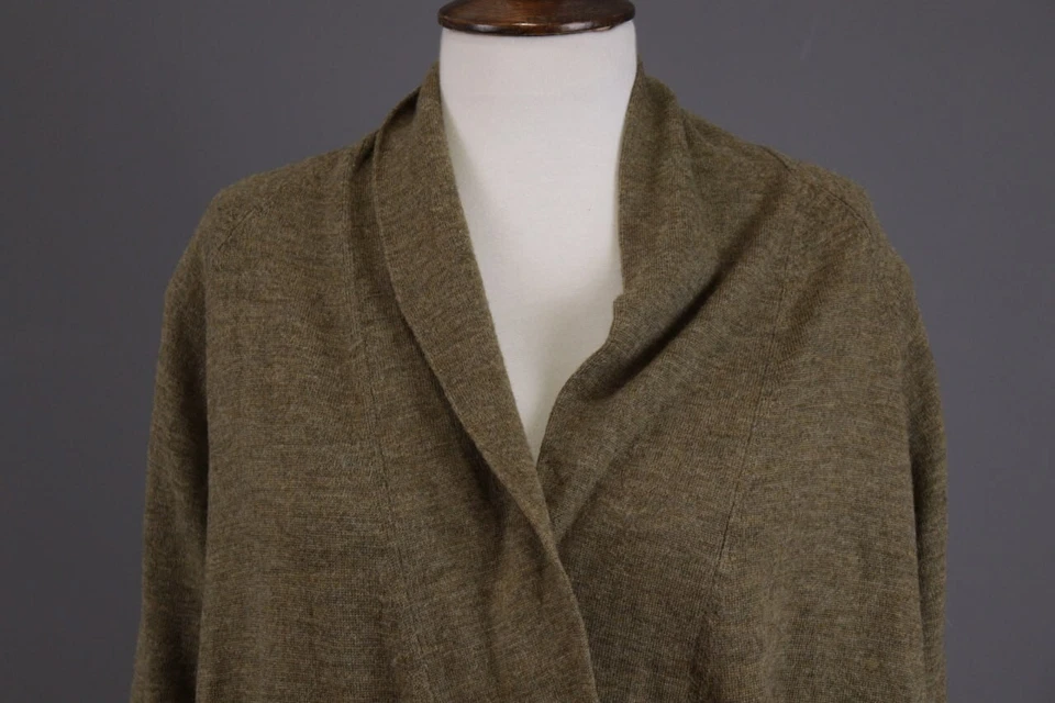 Suéter Cárdigan JIL SANDER Marrón Un Botón Lana Tejido Capa Envoltura Talla 38 Foto 3 de 4