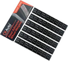 CKAuto 1/4oz, 0.25oz, Black, Adhesive Stick on Wheel Weights, EasyPeel Type. Car