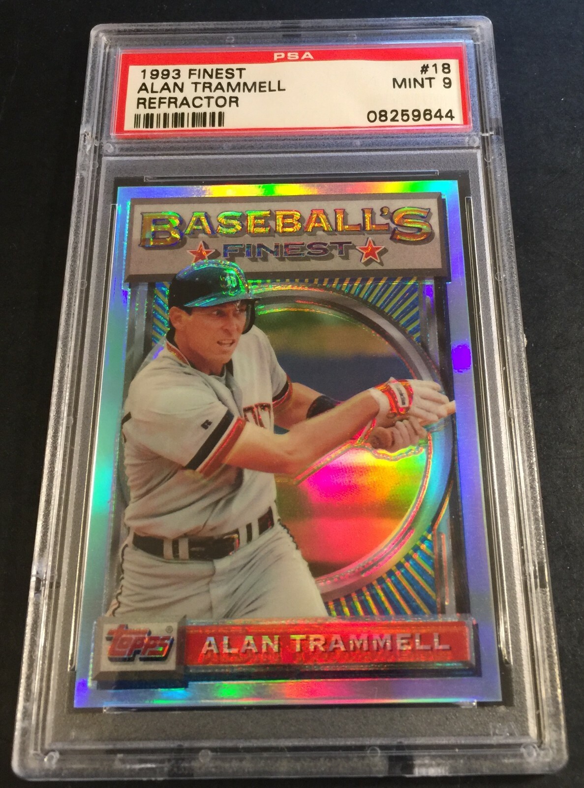 1993 ALAN TRAMMELL TOPPS FINEST REFRACTOR #18  PSA 9  POP 73 TIGERS