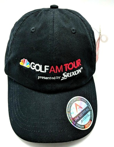 NBC GOLF / AM TOUR black adjustable cap / hat - 100% cotton - srixon *NEW* - Picture 7 of 7