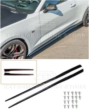 1LE Refresh Style GLOSSY BLACK Side Skirts Rocker Panel For 16-Up Camaro RS & SS