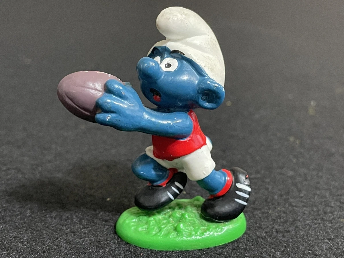 Smurfs 20150 Australian Football Smurf Rare Vintage Figure PVC Toy