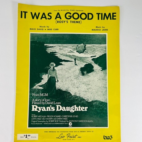Tema de Rosys La Película Hija de Ryans Maurice Jarre 1970 Partituras Piano Vocal - Imagen 4 de 12