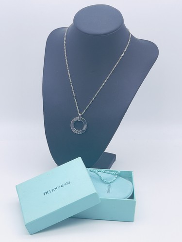 Tiffany & Co Necklace1837 Round Circle Sterling Silver Pendant 16 in #1102 - Picture 2 of 4