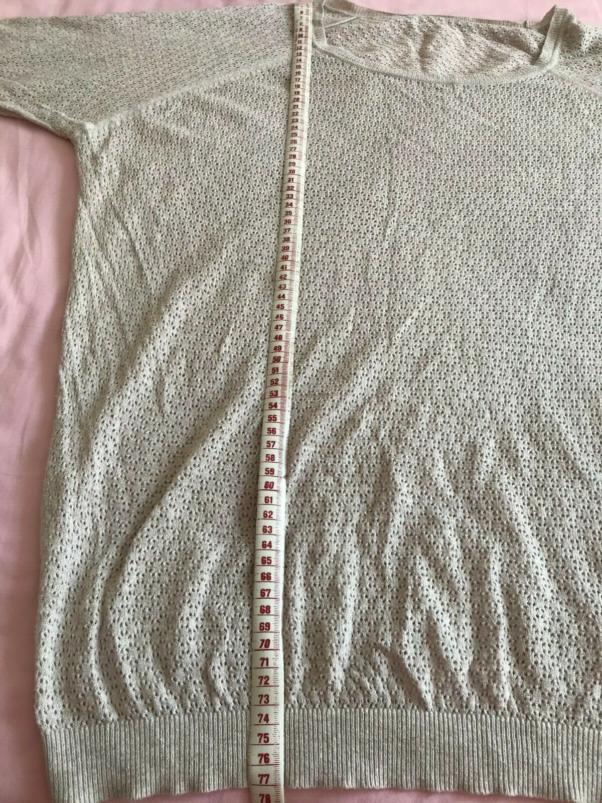 Mango oversize short sleeve off-white Casual women Tops Loose Blouse  Size M thumbnail 5