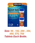 Kirkland Signature Sleep Aid Doxylamine Succinate 25mg Fall Asleep Fast Tablets