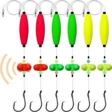 Dovesun 6PCS Catfish Float Rig Santee with 6/0 Circle Hooks - Catfishing Tackle